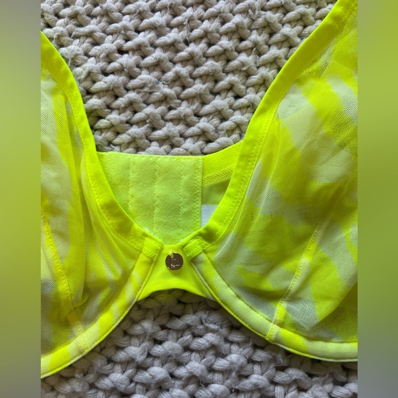 Cacique neon yellow zebra unlined bra - Picture 4 of 4